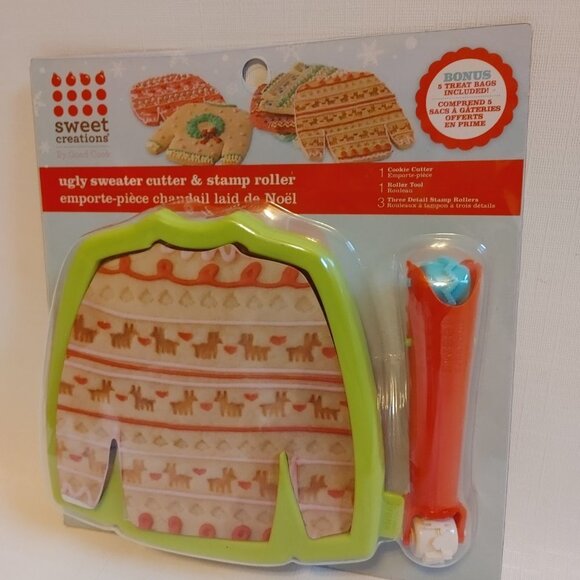 LARGE UGLY SWEATER Cookie Cutter and Stamp Roller SET BNIP - Picture 2 of 3